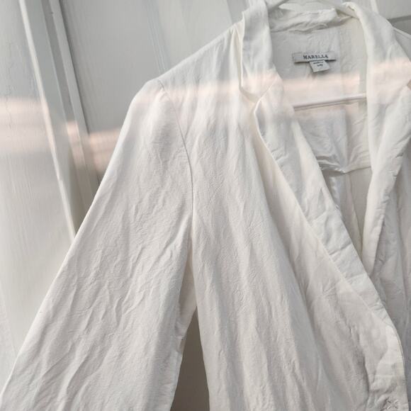 MARELLA Light Blazer White Linen Minimalist Preppy Quiet Luxury Career Office - Picture 4 of 7
